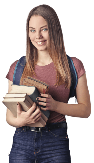 Girl holding books